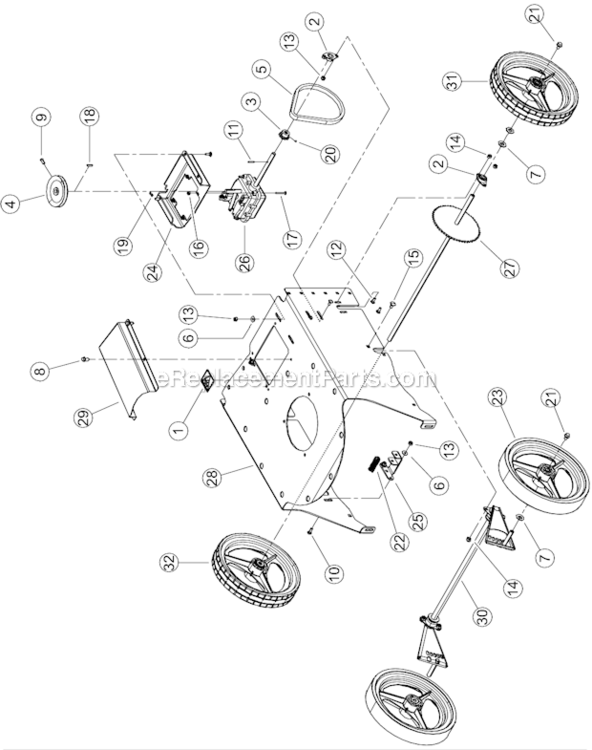 DebrisáBag Diagram and Parts List for WV190S  Bear Cat Auger